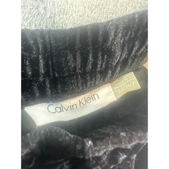 Calvin Klein High Rise Velvet Pants - Black - Size S - Picture 4 of 4